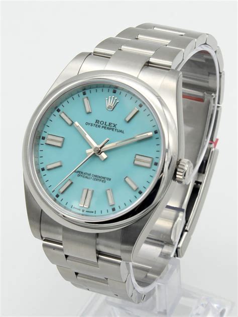 rolex oyster perpetual blue face replica|rolex oyster perpetual tiffany blue.